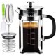 thumbnail image 1 of YMMIND Cafetera De Prensa Francesa Prensa De Café De Acero Inoxidable 304, con Sistema De 4 Filtros, Vidrio De Prensa Francesa De Borosilicato De Espesor Resistente Al Calor, Tetera Sin BPA, Émbolo De, 1 of 5
