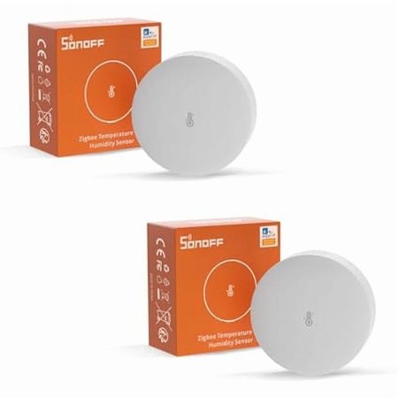 ZLC SNZB-02P Zigbee Temperature Humidity Sensor Indoor Thermometer Hygrometer with Alert Works with Alexa & Google Home for Remote Monitoring and Home Automation ZigBee 3.0 Hub Required (2)