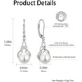 thumbnail image 4 of 18K Gold Plated Pearl Earrings, 925 Sterling Silver Good Luck Irish Celtic Knot Dangle Earrings, 9MM Freshwater Cultured Pearl Leverback Dangle Earrings Celtic Jewelry Gift for Women, 4 of 6