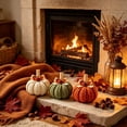 thumbnail image 4 of Cififendec Thanksgiving Knitted Pumpkin Set of 3, 3.94", Hand Woven Fabric Pumpkin Decor for Fireplace Mantel Tabletop Indoor Home Decor, 4 of 6