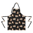 thumbnail image 2 of Bulldog Dog and Footprints Apron-Garden Aprons for Women with Pockets-Cotton Linen Waterproof Kitchen Cooking Gardening Aprons Adjustable for Kitchen,Cooking,BBQ and Salon 33x27 Inch, 2 of 7