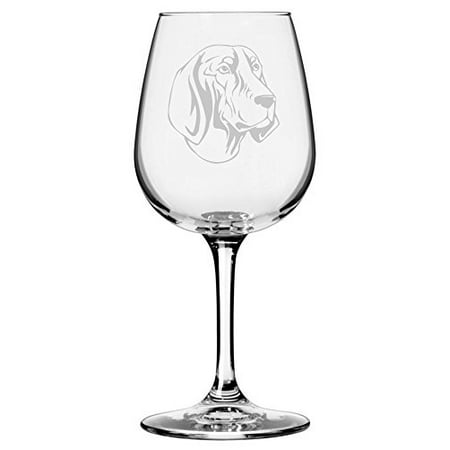 

Bluetick Coonhound Dog Themed Etched 12.75oz Libbey Wine Glass