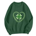 thumbnail image 4 of xixinqiwan Women Irish Shamrock Sweatshirt,Women Slainte Shirts St Pattys Shirt Shamrock Clover Printed Long Sleeve Tops, 4 of 6