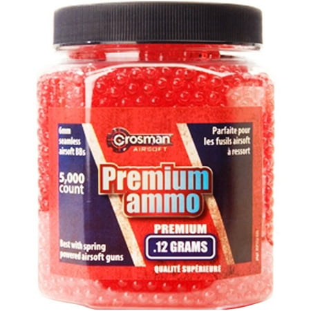 Crosman Airsoft Translucent Red Ammo, 5,000ct