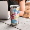 thumbnail image 4 of 20oz Tumbler with Lid and Straw Stainless Colorful Daisy Steel Vacuum Insulated Water Coffee Tumbler Cup, Double Wall Vacuum Insulated Travel Mug Reusable Tumblers for Ice Drinks, Hot Beverage, 4 of 7