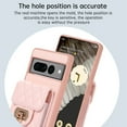 thumbnail image 3 of ELEHOLD for Google Pixel 7A Wallet Case with Card Holder, PU Leather Shockproof Crossbody Case with Metal Snap Adjustable Strap Lanyard Compatible with Google Pixel 7A,Pink, 3 of 7