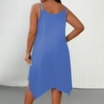 thumbnail image 3 of UPPADA Plus Size Summer Dress for Women Soft Spaghetti Strap Sleeveless Sundress Summer Midi Dress Hawaiian Bohemian Beach Cover up Dress Solid Casual Dress Blue,XL, 3 of 7