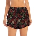 thumbnail image 4 of Lsque Fishbone Rose Printed Women's Running Shorts with Liner Pockets,Elastic Quick Dry Workout Athletic Gym Yoga Shorts,Womens High Waist Shorts-, 4 of 9