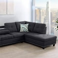 thumbnail image 4 of Star Home Living Corp Victor Linen Fabric Sectional Sofa in Black/Gray, 4 of 7
