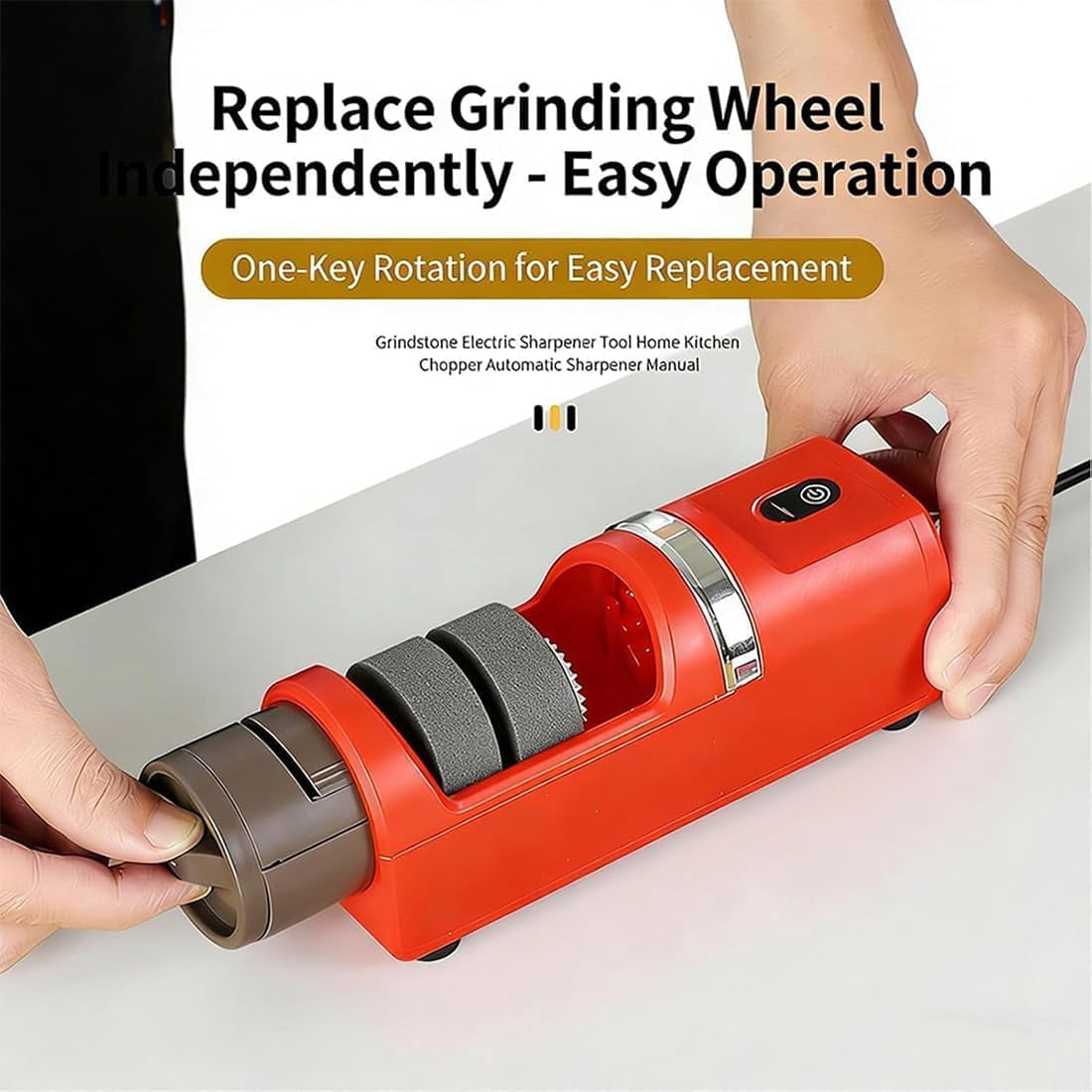 2026 New Automatic Kitchen Knife Sharpener Cordless Fast Sharpening, USB Rechargeable Electric Knife Sharpener for Most Household Knives (Green)