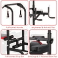 thumbnail image 4 of Pirecart Power Tower with Bench Height Adjustable Pull Up Bar Stand Dip Station with Folding Weight Bench and 4 Ropes, 400lbs, 4 of 8