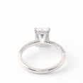 thumbnail image 6 of solitaire jewels Art Deco 3CT Emerald Moissanite Hidden Halo Engagement Ring For Women with 3D Pave Diamond Shank, 14K White Gold, 6 of 7