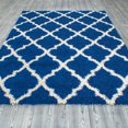 thumbnail image 4 of Ottomanson Ultimate Shaggy Moroccan Trellis Area Rug, Navy Blue, 6'7"X9'3", 4 of 8