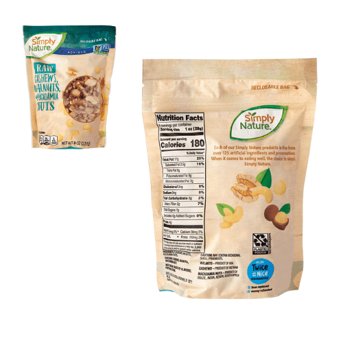 Simply Nature Mixed Cashews, Walnuts ,Macadamia Nuts Nuts and Almonds, Pecans, Pistachio Kernels 2-Pack 8 oz