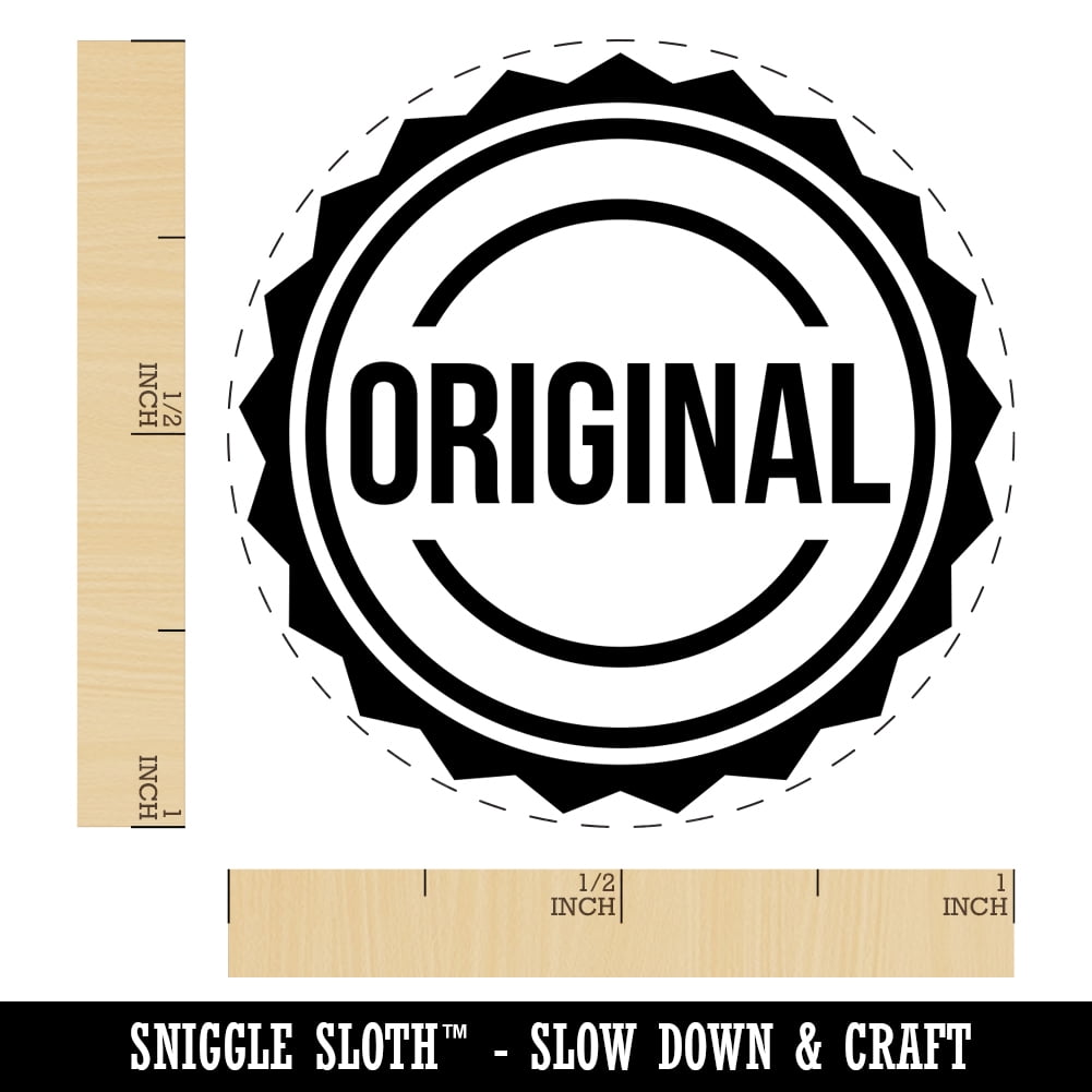 Original Circle Seal Self-Inking Rubber Stamp Ink Stamper - Brown Ink - Medium 1 Inch