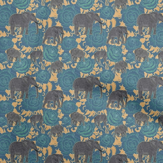 oneOoneCottonJerseyMediumBlueFabricAnimalDressMaterialFabricPrintFabricByTheYard58InchWide