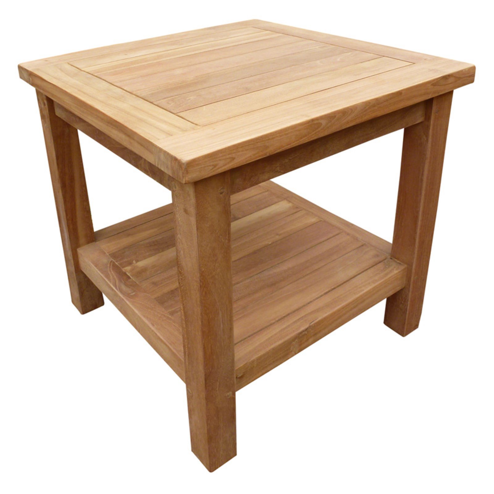 Seven Seas Teak Patio End Table With Shelf