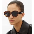 thumbnail image 2 of Gafas de Sol AIEYEZO de Ojo de Gato Sobredimensionadas para Mujer con Montura Carey, 2 of 7