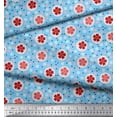 thumbnail image 2 of Soimoi Polyester Crepe Fabric Dot & Floral Artistic Print Fabric by The Yard 42 Inch Wide, 2 of 3
