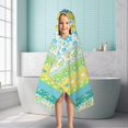 thumbnail image 6 of Blue Pioneer Flower Striped Pattern Hooded Bath Towel，50"x30" for Ages 3 To 12 Kids, Quick Dry Lightweight Soft Microfiber Hood Beach Towel Cover Up for Kids, 6 of 7