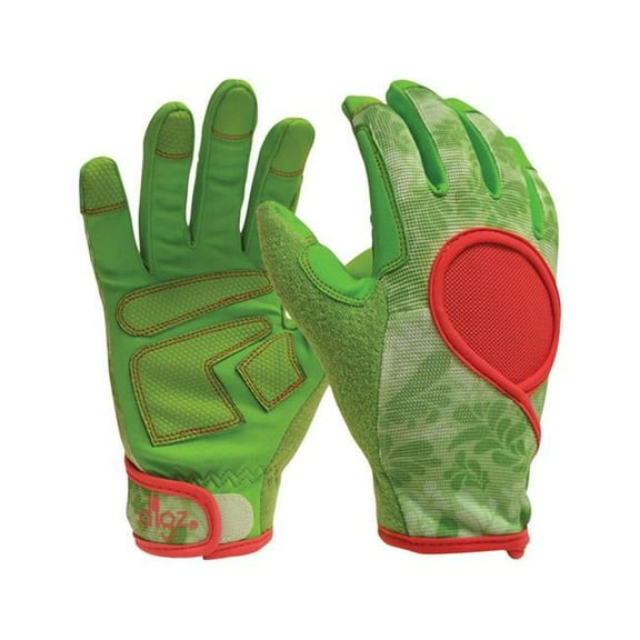 Womens Signature Synthetic Leather Gardening Gloves - Green  Medium