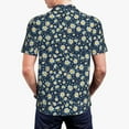 thumbnail image 4 of Balery Daisy Floral B Printed Men’s Short Sleeve Polo Shirt, Midweight Men's Shirt,Golf Polo shirts -XX-Large, 4 of 9