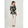 thumbnail image 3 of Blusa escote cruzado Roman Fashion /Juvenil, 6931 (Negro / Amarillo) negro M, 3 of 4
