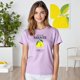 thumbnail image 3 of Playera Blusa De LimonesDolce Far Niente – Disfruta el Placer de No Hacer Nada con Estilo Color Lila Talla Grande Marca Emil SaEs, 3 of 4