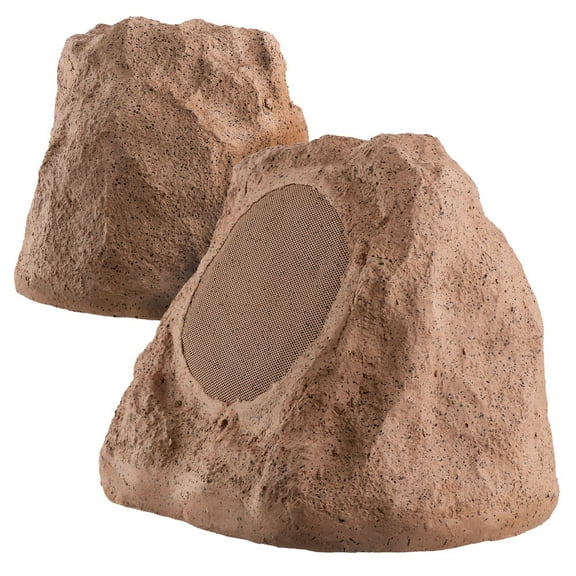 OSD 6.5" Brown High Fidelity Outdoor Rock Speaker 150W Weather Resistant Passive Stereo Pair RS670
