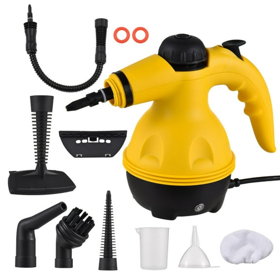 JahyElec Handheld Portable Steam Cleaner，10 Tools 1050W for Tile Grout Windows Bathrooms Kitchens Fabric Steaming Tool