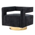 thumbnail image 6 of Aukfa Accent Swivel Barrel Chair, Modern Chenille Upholstered Swivel Club Chair for Bedroom Living Room - Black, 6 of 8