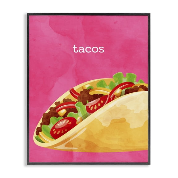 Stupell Industries Tacos Mexican Cuisine Food & Beverage Painting Black Framed Art Print Wall Art, 11 x 14