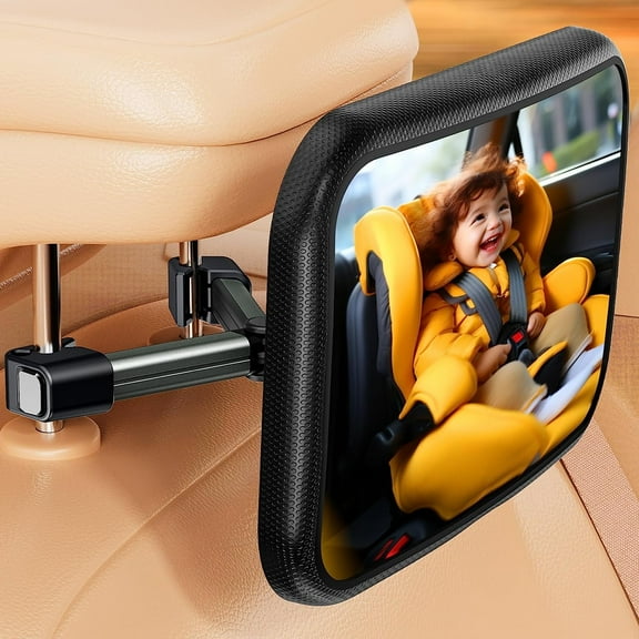 Baby Car Mirror for Baby Car Seat Safely Mirror Hook Clip Design for Rear Facing Infant Newborn 360° Rotation Baby Backseat Mirror with Wide Clear View, Shatterproof, Easy Install