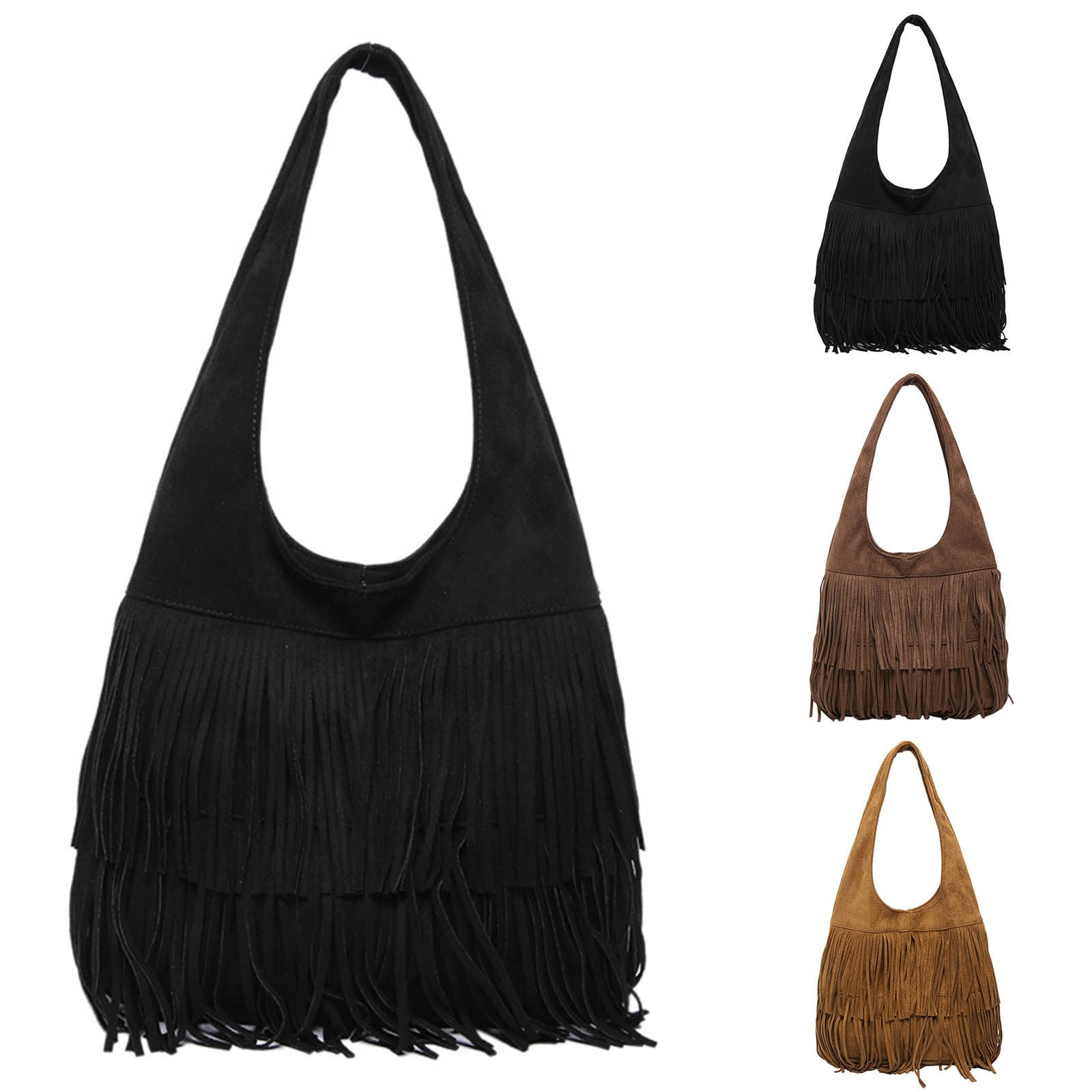 Modisza Fringe Hobo Bags for Women Vintage Tassel Crossbody Shoulder Bag Hippie Western Cowgirl Purses
