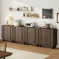 thumbnail image 3 of Aufeile 30" Modern Slatted Sideboard, Farmhouse Buffet Cabinet with Adjustable Shelves, Accent Storage Credenza for Dining Room, Walnut, 3 of 9