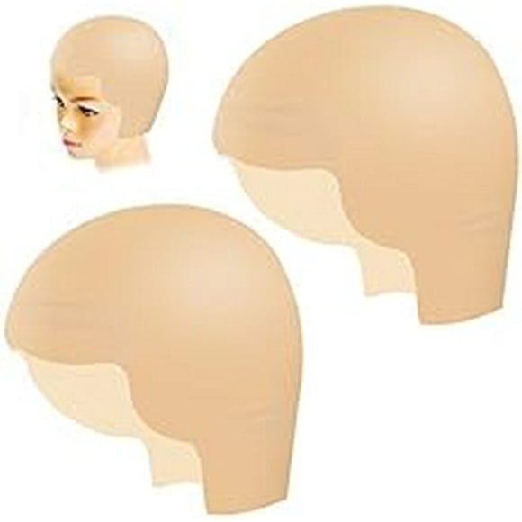 PACETAP 2Pcs Halloween Makeup Bald Caps, Makeup Latex Bald Caps Bald Head Wig Cap Cosplay Accessory for Kids Adults Teens