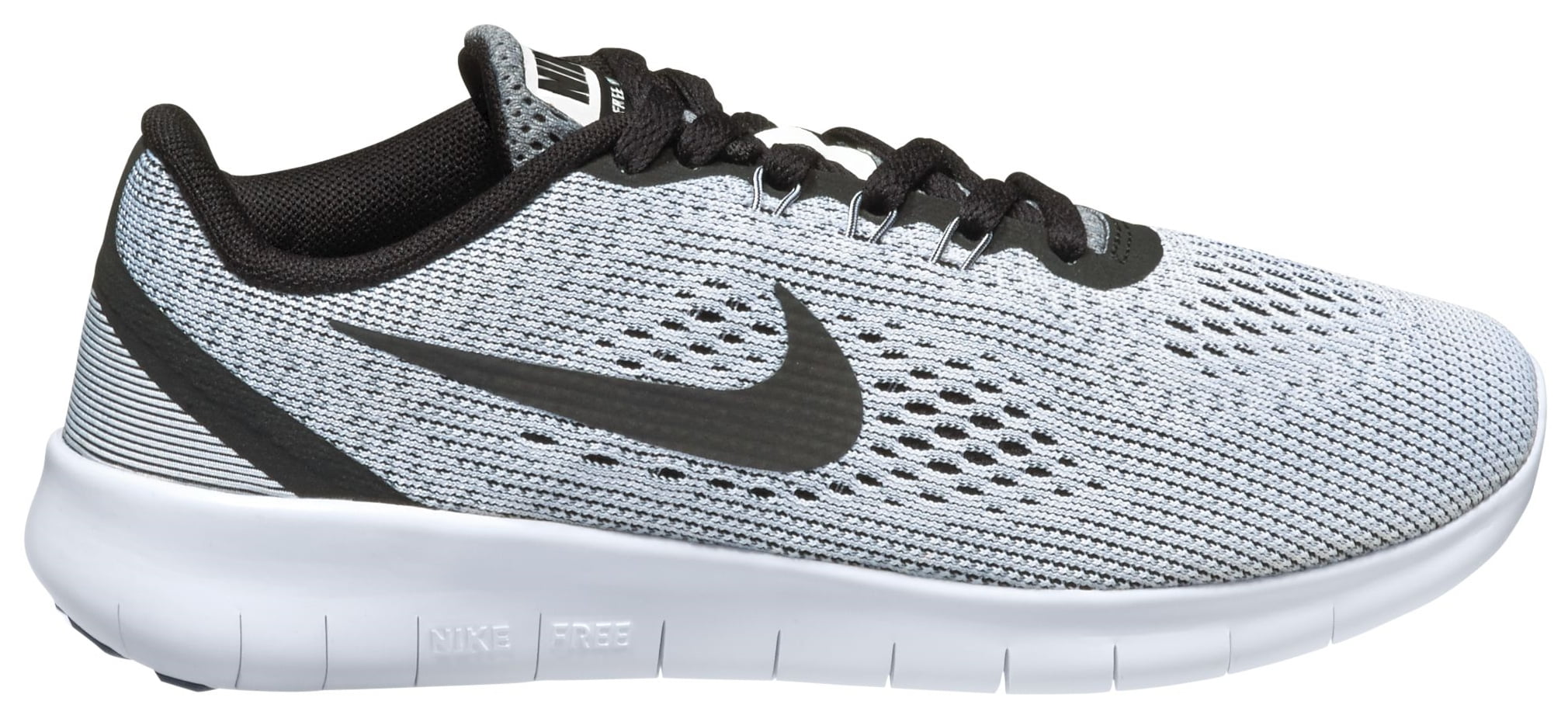 Nike Kids' Grade School Free RN Running Shoes White/Black 5.5