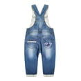 thumbnail image 2 of KIDSCOOL Toddler Kids Denim Overalls Baby Embroidered Washed Jean Romper,Blue,2-3 Years, 2 of 7