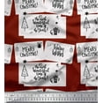 thumbnail image 1 of Soimoi Red Modal Satin Fabric Tree & Merry Christmas Text Printed Fabric 1 Yard 42 Inch Wide, 1 of 3
