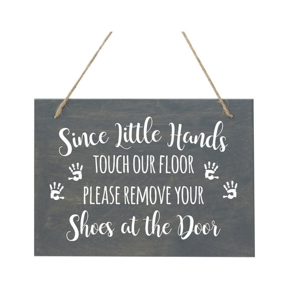 LifeSong Milestones Little Hands Shoe Rope Sign For New Home - Little Hands Prints
