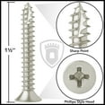 thumbnail image 4 of Cauldham Satin Nickel Wood Screws #9 x 1-1/2 Inch for Door Hinges - 25 pack, 4 of 7