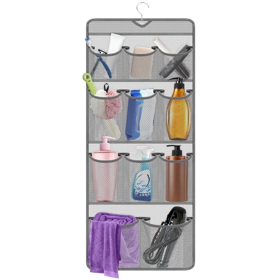 TSV Mesh Shower Caddy, 11 Pockets Hanging Shower Organizer, Portable Quick Dry Bathroom Storage for Toiletry Accessories, Shampoo, Loofah, and Cruise Essentials