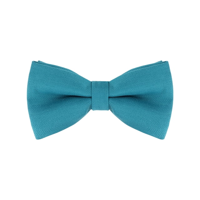 INSPIRAR CHIC Pajaritas de algodón para hombres del Día del Padre, color sólido texturizado, pajaritas preatadas para fiesta familiar, pequeño azul pavo real