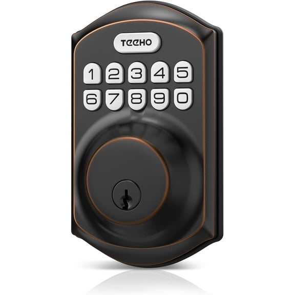 TE001 Keyless Entry Door Lock with Keypad - Deadbolt Lock for Front Door with 2 - Auto Lock - Easy Installation - Oil-Rubbed Bronze