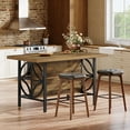 thumbnail image 3 of Finmind Kitchen Island with Storage, 62.99-Inch Kitchen Island Table with 2 Shelves and Large Worktop, Rustic Brown, 3 of 6
