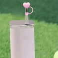 thumbnail image 3 of Heart Shape Silicone Straw Topper, 10mm 0.4in - Food-Grade, Reusable, Leak-Proof, 5 Patterns - Compatible with 30&40 Oz Tumbler Cups, for Parties/Outdoor, 3 of 3