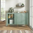 thumbnail image 4 of HLR 47" Modern Wood Accent Storage Cabinet with Relief Patterned 3 Doors Buffet Cabinet, Green, 4 of 9