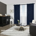 thumbnail image 4 of Deconovo Silver Printed Blackout Curtains - 2 Panels, Wave Dots Pattern, Grommet Top, 52"x63", Thermal Insulated Drapes for Bedroom & Living Room, Navy Blue, 4 of 10