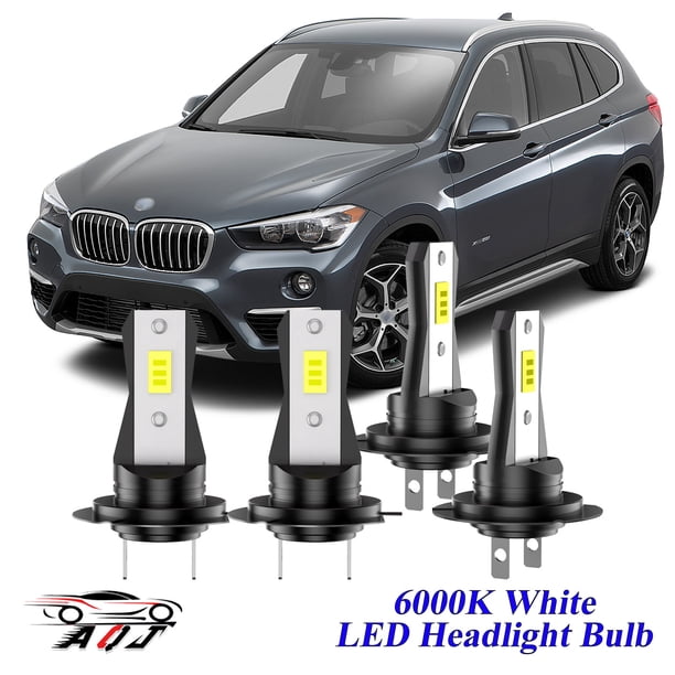 Compatible con BMW X1 2012-2018 Kit de bombillas LED para faros (combo de luz alta y baja) (Paquete de 4), blancas 6500K 10,000LM súper brillantes, plug and play