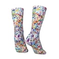 thumbnail image 3 of Goofa Colorful Watercolor Dots Printed Men's Crew Socks, Soft Durable Breathable Moisture-Wicking with Odor Control Cotton socks, 3 of 9